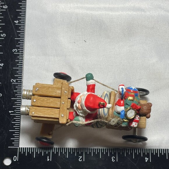 Hallmark 1997 Santa Claus Racing Car Ornament With Toys - Picture 6 of 6